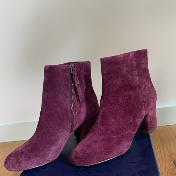 Splendid Shoes - Splendid Daniella Wine Purple Suede Booties 8